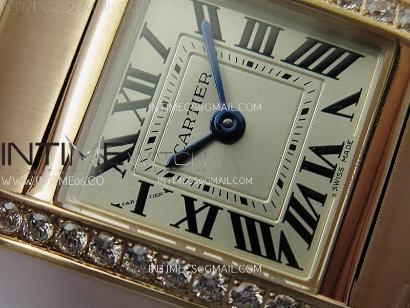 Tank Francaise Ladies 21.2mm Diamond Bezel RG 8848F 1:1 Best Edition Silver Dial on RG Bracelet Ronda Quartz V2
